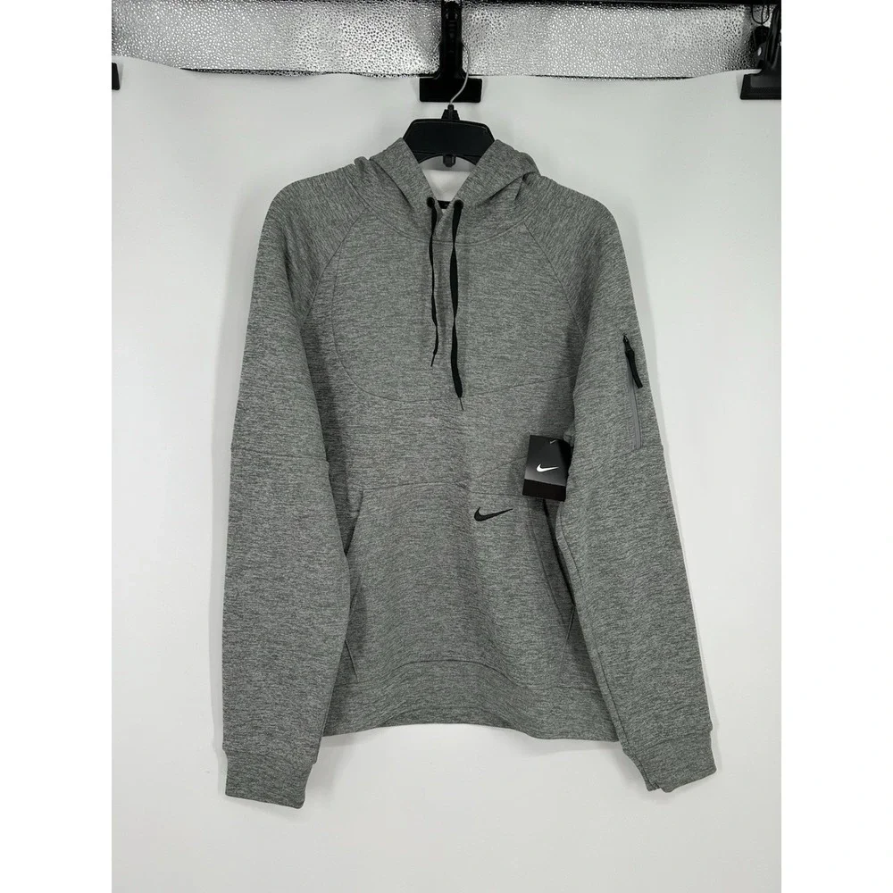 Nike Fitness Therma Fit Hoodie Sweatshirt Big Swoosh Graphic‎ DQ5401-063 Medium